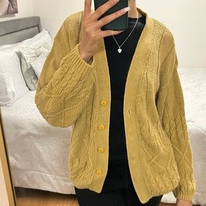 Yellow knit cardigan